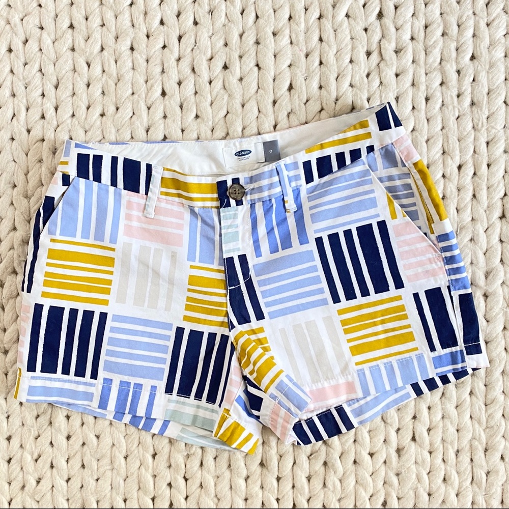 Old Navy Blue Patterned Printed Shorts 0
